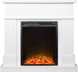 Semineu Electric Ambasador White si Miriam - Art Flame - 1000 x 300 x 1048 mm - 1500W - Display manual - Telecomanda 