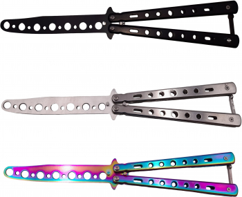 Set trei briceaguri fluture de antrenament IdeallStore® Distortion Butterfly otel inoxidabil multicolor 