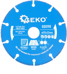 Disc pentru taiere lemn plastic gips-carton 125 x 22.2 mm Geko G00198 