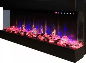 Focar Electric Incorporabil Dalas Maxi /3Laturi Aprinse/- Art Flame - 484 x 200 x 1270 mm - 1500W - Telecomanda - Termostat 