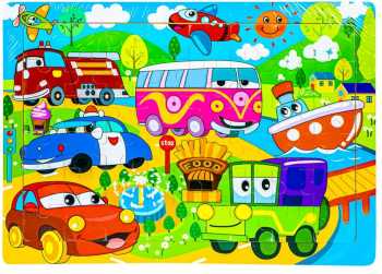 Puzzle din lemn Masini 