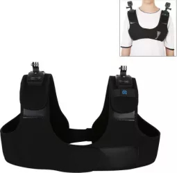 Ham Piept din Neopren cu 2 Monturi 360 and deg - Compatibil Gopro Hero Black 5 6 7 8 9 10 and Max Dji Osmo Insta360 