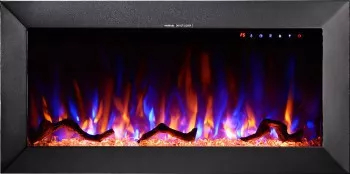 Semineu Electric Incorporabil Raicy 36 - 454 x 185 x 914 mm - 1500W - Telecomanda - Flacara Multicolora 