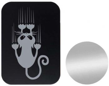 Set 2x Placuta Metalica Pentru Suport Auto Magnetic Cu Adeziv Pisica Neagra P-B39 