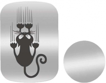 Set 2x Placuta Metalica Pentru Suport Auto Magnetic Cu Adeziv Pisica Neagra P-S39 