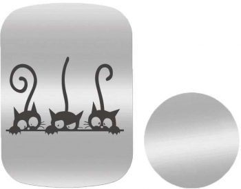 Set 2x Placuta Metalica Pentru Suport Auto Magnetic Cu Adeziv Pisici P-S11 