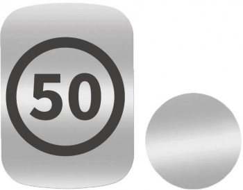 Set 2x Placuta Metalica Pentru Suport Auto Magnetic Cu Adeziv Speed Limit 50Km/h P-S43 