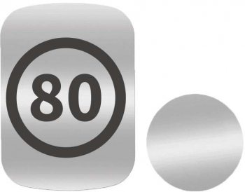 Set 2x Placuta Metalica Pentru Suport Auto Magnetic Cu Adeziv Speed Limit 80Km/h P-S46 