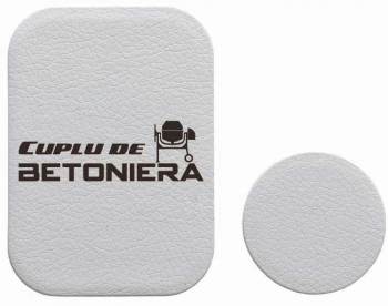 Set 2x Placuta Metalica Pentru Suport Auto Magnetic Cu Adeziv Suprafata piele sintetica Cuplu de betoniera P-PS9 