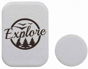 Set 2x Placuta Metalica Pentru Suport Auto Magnetic Cu Adeziv Suprafata piele sintetica Explore Nature P-PS36 