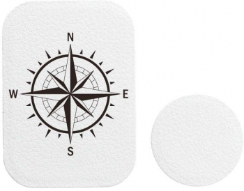 Set 2x Placuta Metalica Pentru Suport Auto Magnetic Cu Adeziv Suprafata piele sintetica Kompass P-PW32 