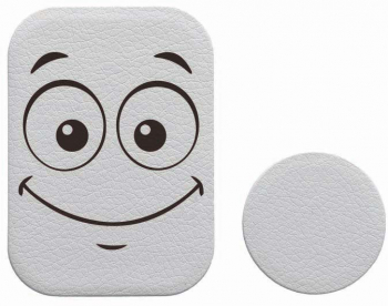 Set 2x Placuta Metalica Pentru Suport Auto Magnetic Cu Adeziv Suprafata piele sintetica Smile P-PS18 