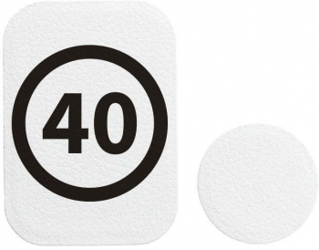 Set 2x Placuta Metalica Pentru Suport Auto Magnetic Cu Adeziv Suprafata piele sintetica Speed Limit 40Km/h P-PW42 