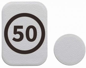 Set 2x Placuta Metalica Pentru Suport Auto Magnetic Cu Adeziv Suprafata piele sintetica Speed Limit 50Km/h P-PS43
