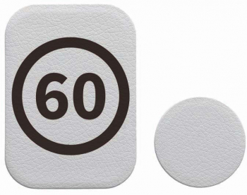 Set 2x Placuta Metalica Pentru Suport Auto Magnetic Cu Adeziv Suprafata piele sintetica Speed Limit 60Km/h P-PS44 