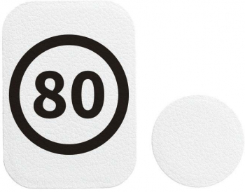 Set 2x Placuta Metalica Pentru Suport Auto Magnetic Cu Adeziv Suprafata piele sintetica Speed Limit 80Km/h P-PW46 