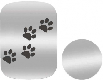 Set 2x Placuta Metalica Pentru Suport Auto Magnetic Cu Adeziv Urme De Labute Animal P-S3 