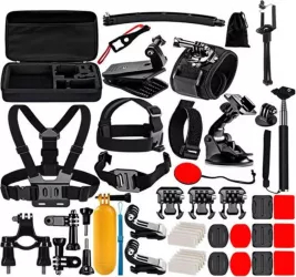 Set 50 de Accesorii Puluz Compatibile Gopro Geanta Monturi Selfie Stick 
