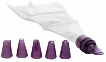 Set decorare prajituri 7 piese Ibili-Accesorios plastic alb/mov