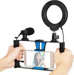 Set VLogging dedicat SmartPhone - Trepied Lampa Circulara Led Microfon 
