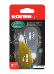 Banda corectare Kores mini 5 m x 5mm argintiu si auriu 2 bucati/blister 