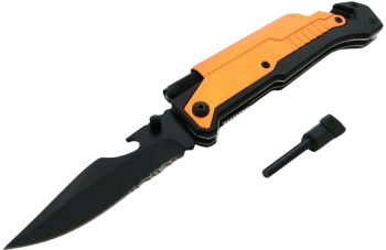 Briceag de vanatoare IdeallStore® Robo Blade otel inoxidabil 22 cm portocaliu 