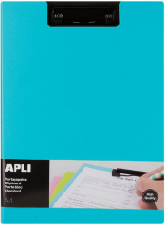 Clipboard Apli A4 PP cu clapa albastru deschis clip metalic rezistent 