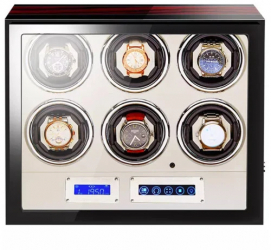 Cutie intors ceasuri automatice iUni Luxury Watch Winder 6 Mahon-Crem 