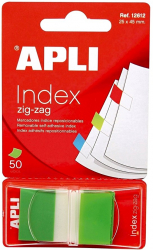Index Apli autoadeziv zig-zag 24 x 45 mm verde 