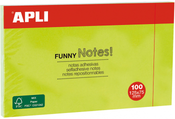 Notite adezive Apli 125 x 75 mm verde 100 file/set 