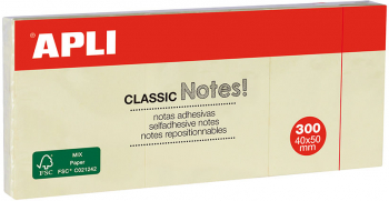 Notite adezive Apli 38 x 51 mm galben 300 file 