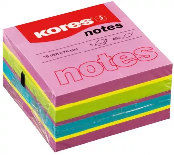 Notite adezive Kores 75 x 75 mm multicolor 450 file 