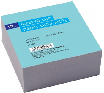 Rezerva cub hartie RTC 500 file 90 x 90 mm 70 g/mp alb 