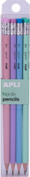 Set 12 creioane Apli Nordik grafit HB cu radiera 