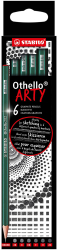 Set creioane grafit Stabilo Arty 6 bucati/blister 2B B HB F H 2H 