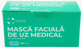 Set masti de protectie 3 pliuri tip IIR Synek 50 bucati/set albastre 
