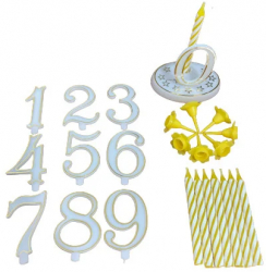 Set 8 lumanari aniversare Ibili-Flex 6 cm galben 