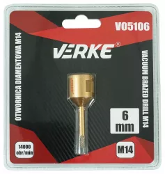 Carota diamantata pentru piatra gresie si beton 6mm M14 V05106 Verke