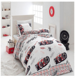 Lenjerie pat single Old Car Studio Casa 100 Bumbac ranforce Cearceaf pilota 160 x 220 cm Cearceaf pat 150 x 220 cm 1 fata de perna 50 x 