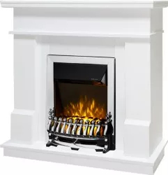 Semineu Electric Rodos White si Galileo Silver - Art Flame - 1000 x 300 x 1034 mm - 2000W - Termostat - Telecomanda 