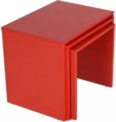 Set 3 Masute Cafea Zigon Adore Rosu 55 X 47 X 40 Cm 