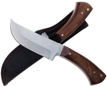 Cutit de vanatoare IdeallStore® Jungle Blade 23.5 cm otel inoxidabil maro teaca inclusa 