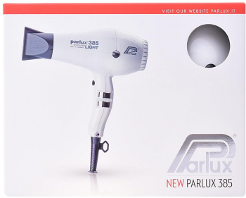 Uscator profesional de par Parlux 385 Powerlight Tehnologie cu Ioni si Invelis Ceramic 2150W Zgomot redus 4 setari temperatura Alb 