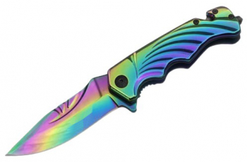 Briceag de vanatoare IdeallStore® Rainbow Madness otel inoxidabil 21.5 cm multicolor