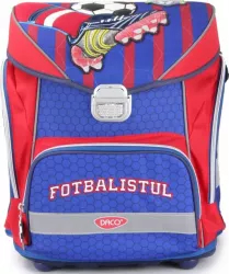 Ghiozdan DACO Tip Container Model Fotbalist 40x35x23 cm Poliester Albastru 