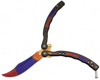 Briceag fluture de antrenament IdeallStore® Tri-Elements otel inoxidabil 24.5 cm multicolor 