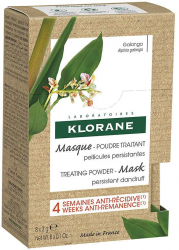Masca de par pulbere formulata cu Galangal impotriva matretii Klorane Galanga Unisex 8 x 3 gr 
