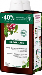 Set sampon impotriva caderii parului imbogatit cu Chinina BIO Klorane Unisex 2 x 400 ml 