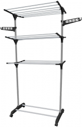 Uscator de rufe vertical pliabil cu 3 nivele negru 164 x 57 x 80 cm Vivo WCA30 