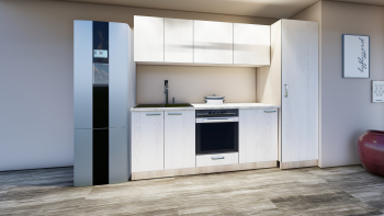 Bucatarie BFA L 260 X A 60 X H 200 White Loft Pine 